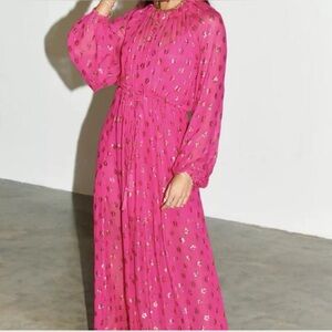 NEVER FULLY DRESSED Women's Hot Pink Jacquard
Dress (US Size 18) - NWT